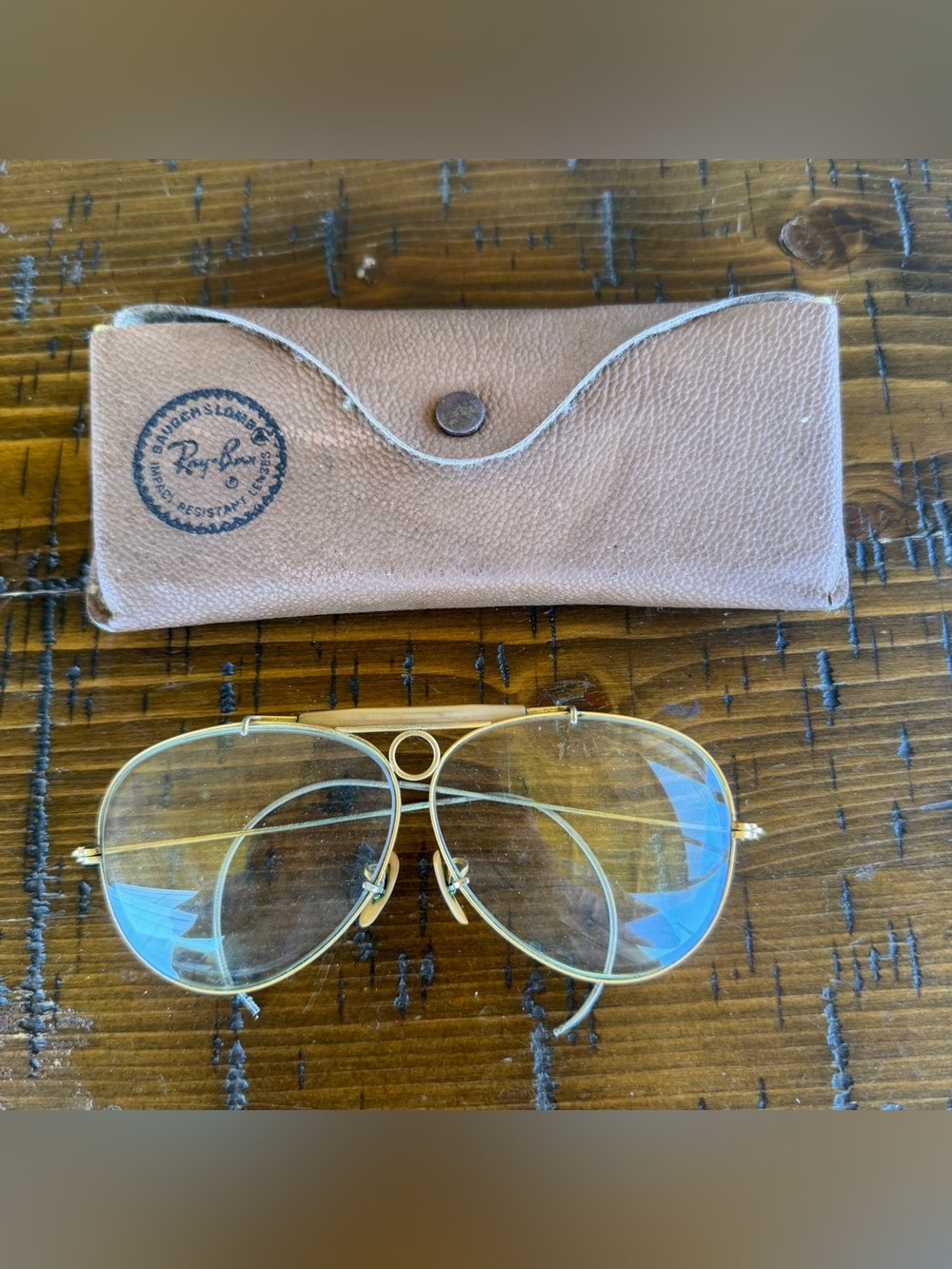 Vintage 70s Ray Ban Shooters B&L Glasses With Original Case